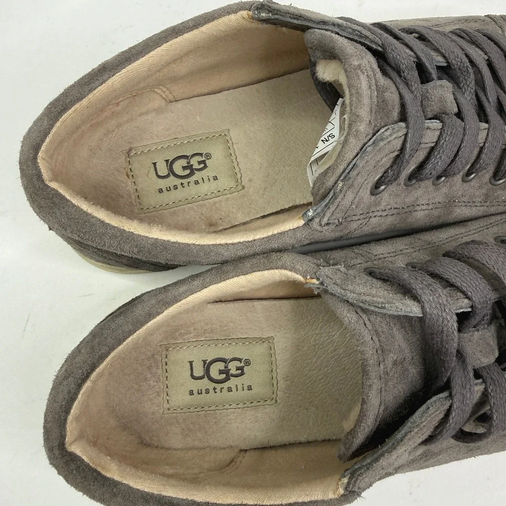 UGG Australia Womens 7 Grey Suede Low Top Lace Up Sneakers 1010638 - Picture 8 of 8